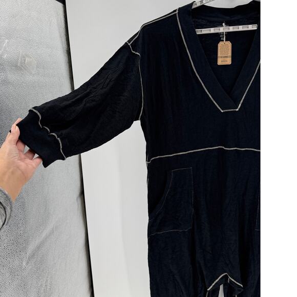 Natural Life Johnnie cotton oversized jumpsuit black size xl casual minimalist - Picture 5 of 8